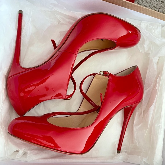 Christian Louboutin Shoes - Christian Louboutin Red Patent T-Poppins, 100mm